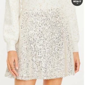 Silver Sequin Skirt LOFT